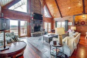 North Georgia Log Home with Long Range Views
